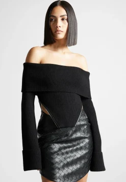 Zip Detail Knit Bandeau Top -^Manière De Voir New