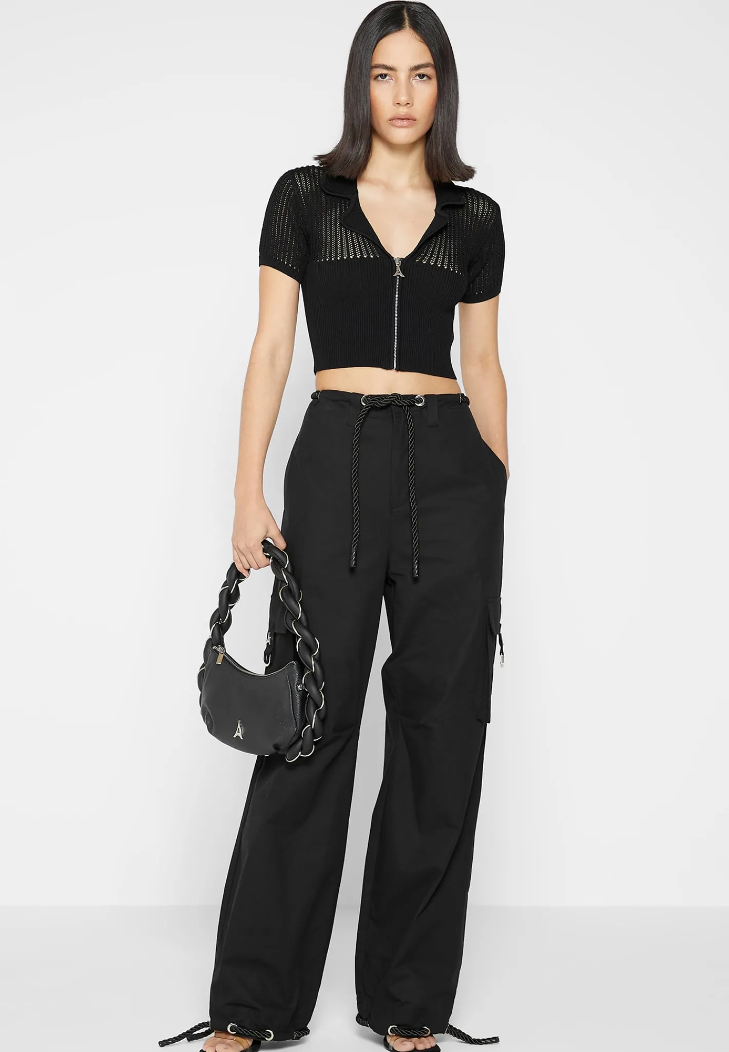 Zip Front Knitted Crop Top -^Manière De Voir Discount