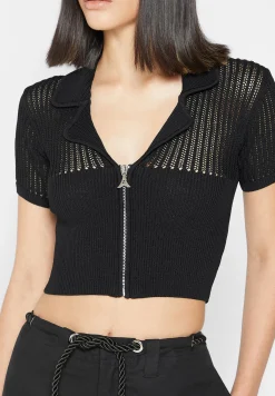 Zip Front Knitted Crop Top -^Manière De Voir Discount